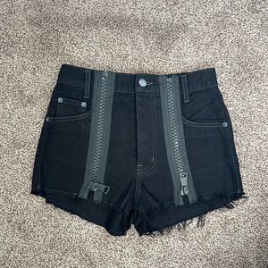 Carmar denim black high rise shorts